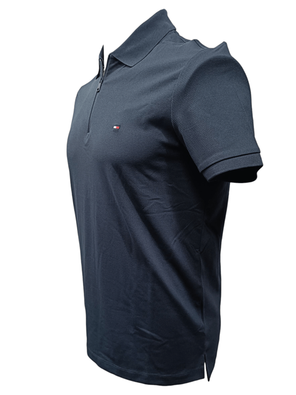Load image into Gallery viewer, Tommy Hilfiger Mens Performance Pique Zip Regular Fit Polo - Desert Sky
