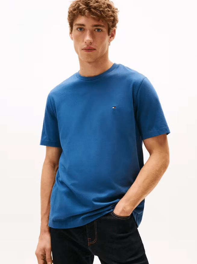 Load image into Gallery viewer, Tommy Hilfiger Mens Essential Seasonal Regular Solid Tee - Aegean Sea
