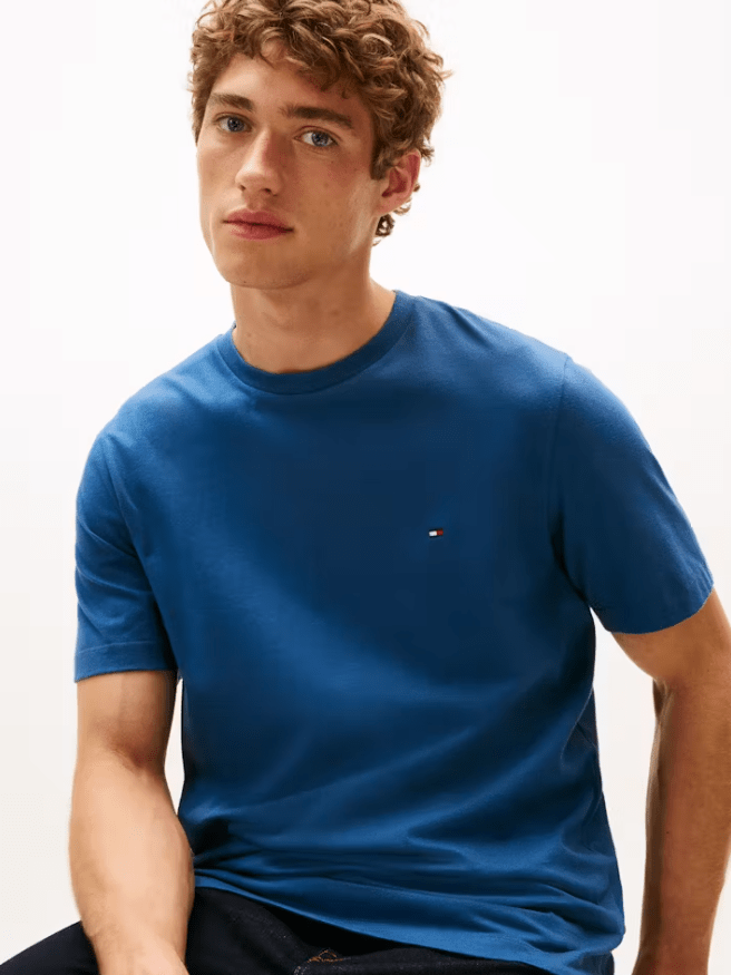 Load image into Gallery viewer, Tommy Hilfiger Mens Essential Seasonal Regular Solid Tee - Aegean Sea
