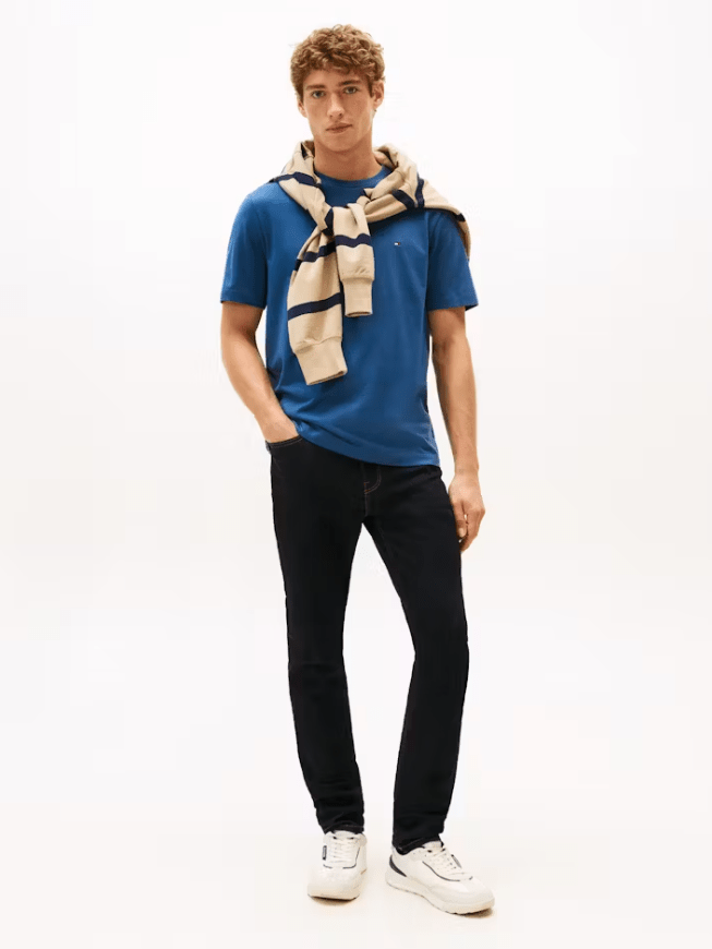 Load image into Gallery viewer, Tommy Hilfiger Mens Essential Seasonal Regular Solid Tee - Aegean Sea
