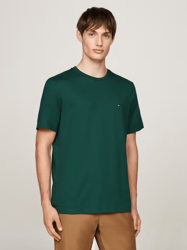 Load image into Gallery viewer, Tommy Hilfiger Mens Essential Seasonal Regular Solid Tee - Ornamental Green
