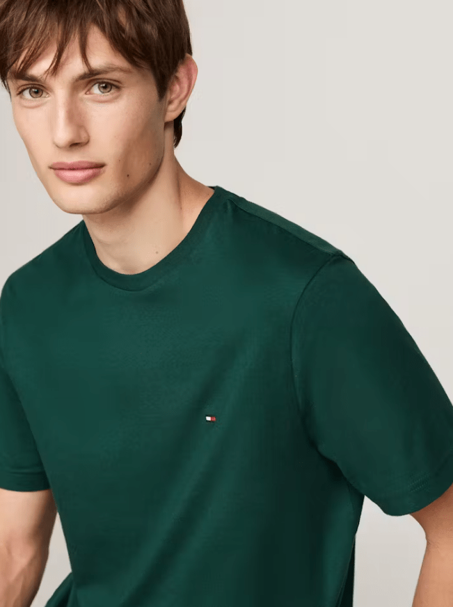 Load image into Gallery viewer, Tommy Hilfiger Mens Essential Seasonal Regular Solid Tee - Ornamental Green

