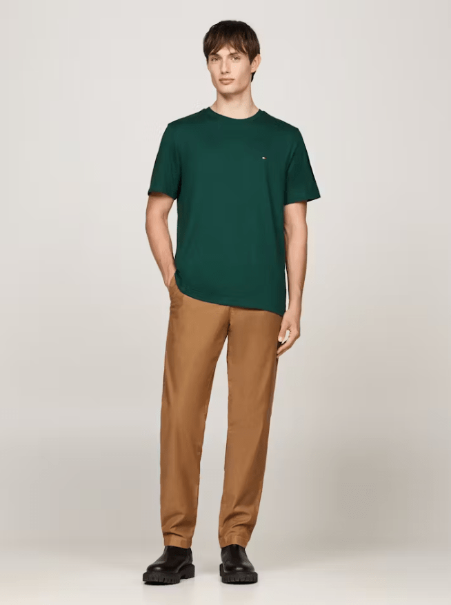 Load image into Gallery viewer, Tommy Hilfiger Mens Essential Seasonal Regular Solid Tee - Ornamental Green
