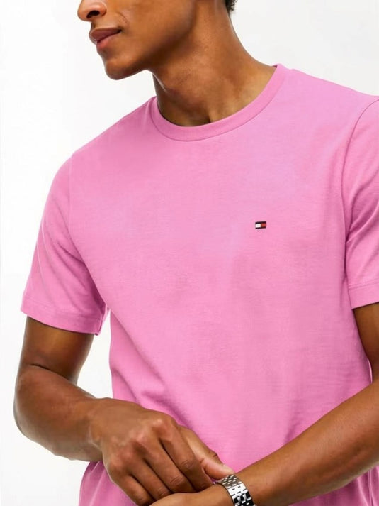 Tommy Hilfiger Mens Essential Seasonal Regular Solid Tee - Synthetic Blush