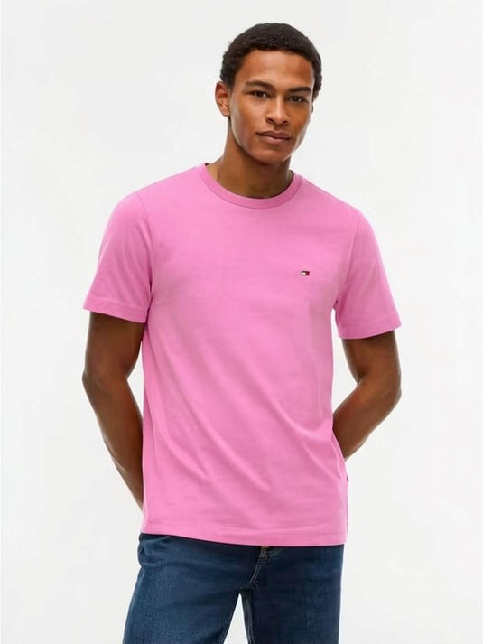 Tommy Hilfiger Mens Essential Seasonal Regular Solid Tee - Synthetic Blush