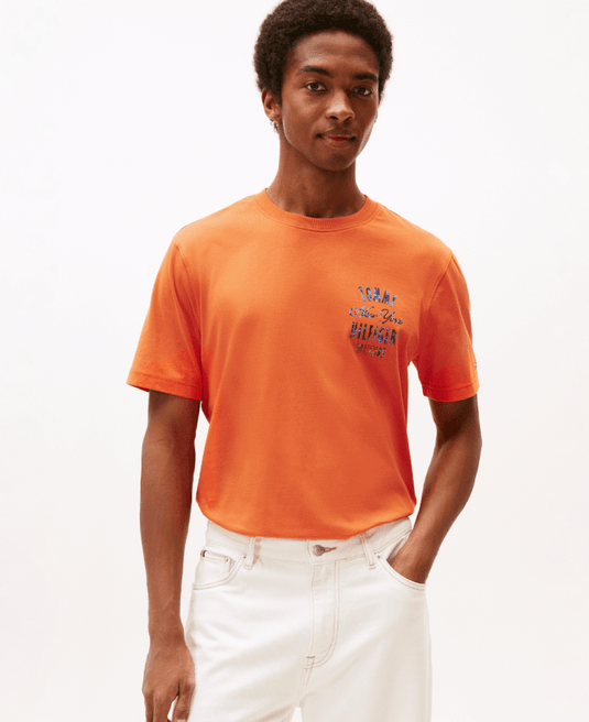 Tommy Hilfiger Mens New York Graphic T-Shirt - Brilliant Orange