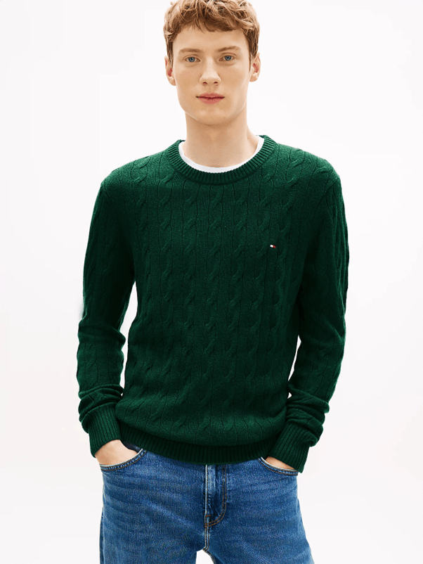 Load image into Gallery viewer, Tommy Hilfiger Lambswool Cable Knit Jumper
