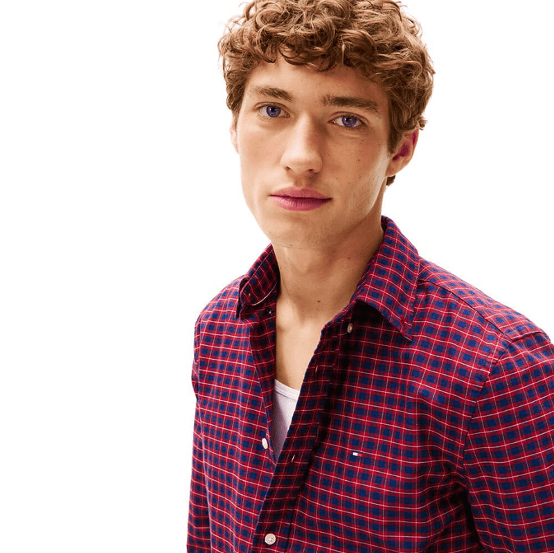 Load image into Gallery viewer, Tommy Hilfiger Mens Heritage Regular Fit Check Oxford Shirt - Regatta Red
