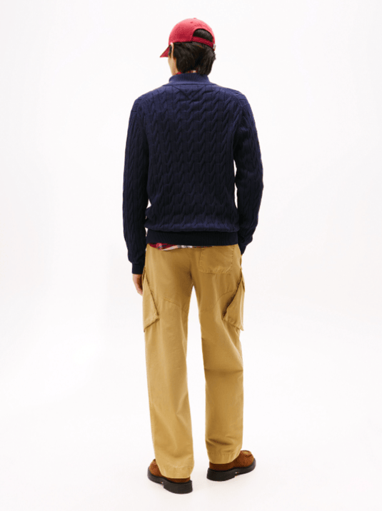 Tommy Hilfiger Mens Classic Cotton Cable Zip Through