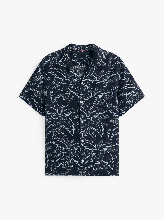 Load image into Gallery viewer, Tommy Hilfiger Mens Linen Printed Shirt - Desert Sky/Allover
