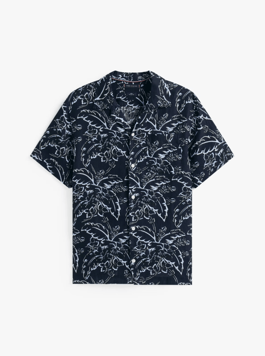 Tommy Hilfiger Mens Linen Printed Shirt - Desert Sky/Allover