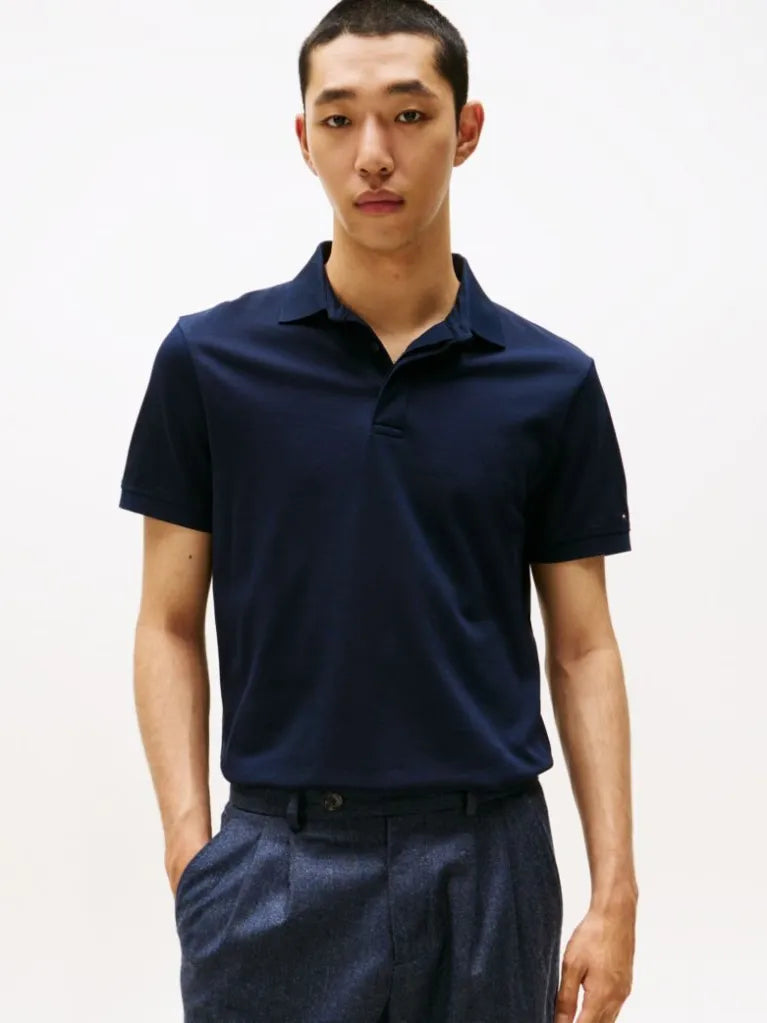 Load image into Gallery viewer, Tommy Hilfiger Mens Hidden Placket Regular Polo - Navy Blue
