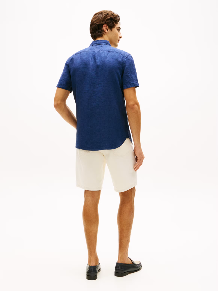 Load image into Gallery viewer, Tommy Hilfiger Mens Pigment Dyed Linen Shirt - Carbon Navy
