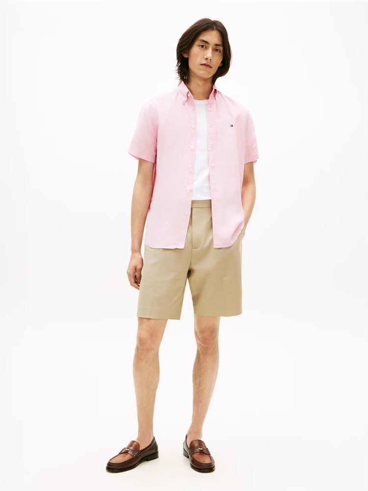 Load image into Gallery viewer, Tommy Hilfiger Mens Pigment Dyed Linen Shirt - Classic Pink
