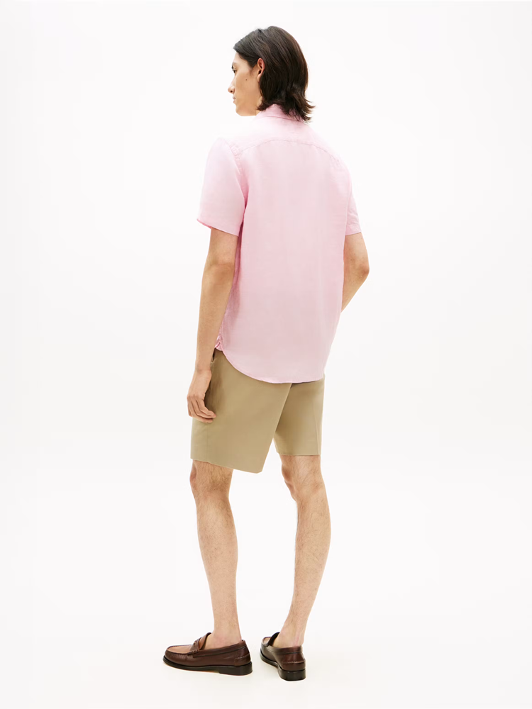 Load image into Gallery viewer, Tommy Hilfiger Mens Pigment Dyed Linen Shirt - Classic Pink
