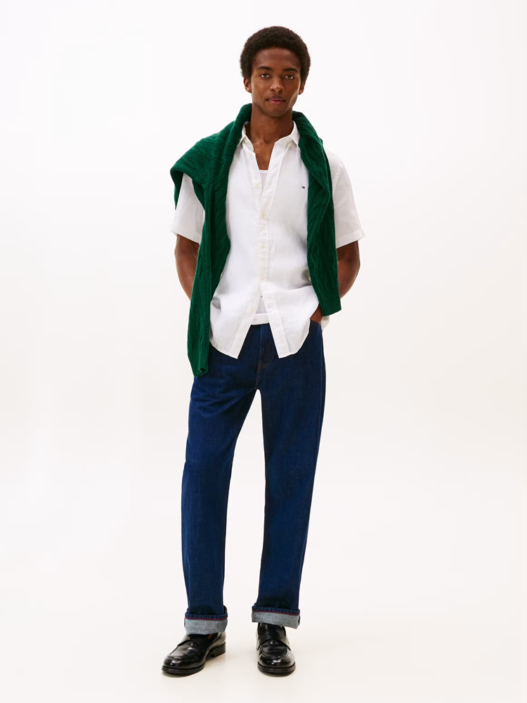 Load image into Gallery viewer, Tommy Hilfiger Mens Pigment Dyed Linen Shirt - White
