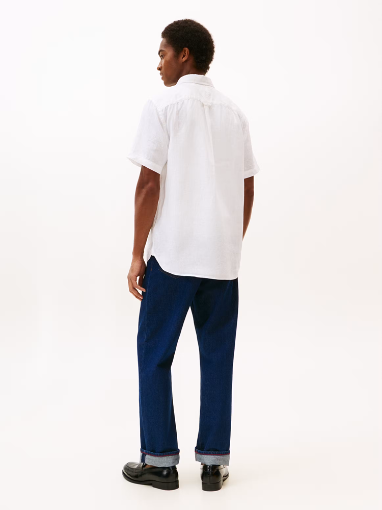 Load image into Gallery viewer, Tommy Hilfiger Mens Pigment Dyed Linen Shirt - White
