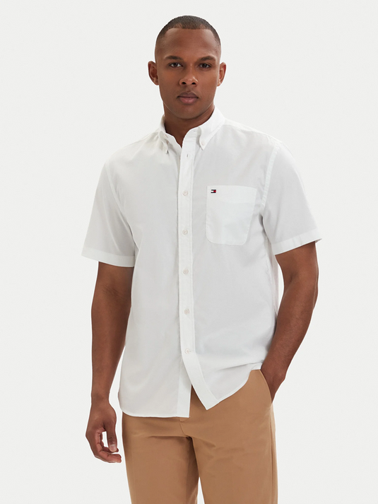Tommy Hilfiger Mens Lightweight Short Sleeve Oxford Shirt