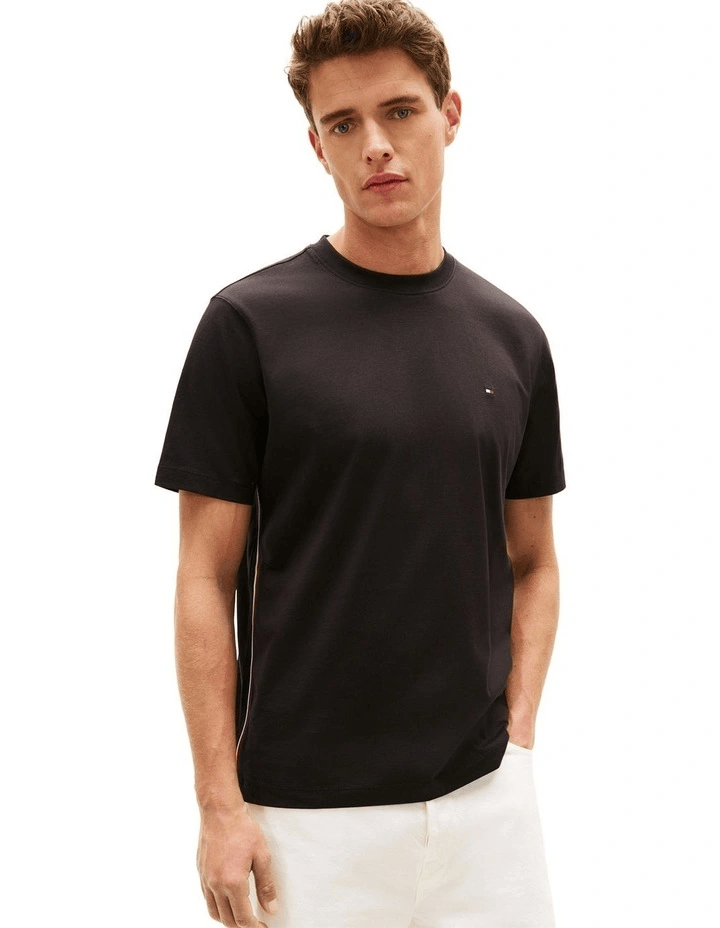 Load image into Gallery viewer, Tommy Hilfiger Mens Global Stripe Tee - Black
