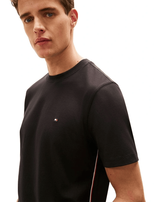 Tommy Hilfiger Mens Global Stripe Tee - Black