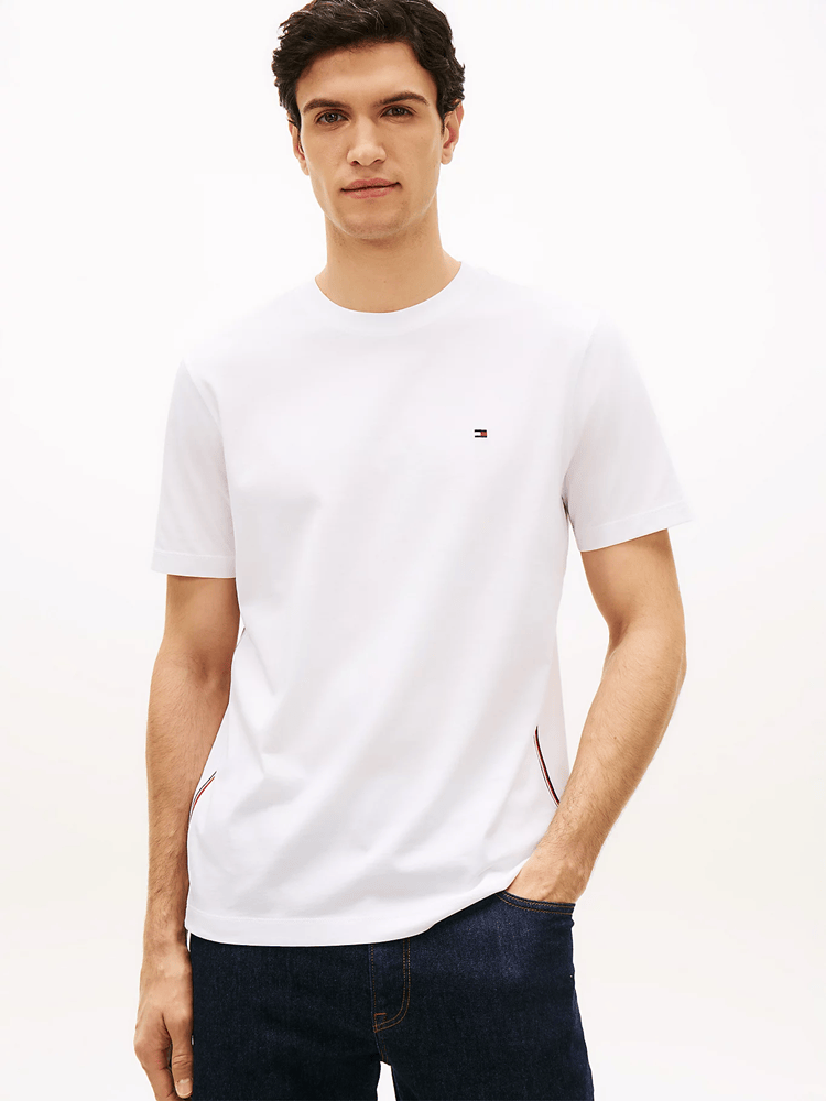 Load image into Gallery viewer, Tommy Hilfiger Mens Global Stripe Tee - White
