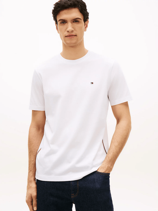 Tommy Hilfiger Mens Global Stripe Tee - White