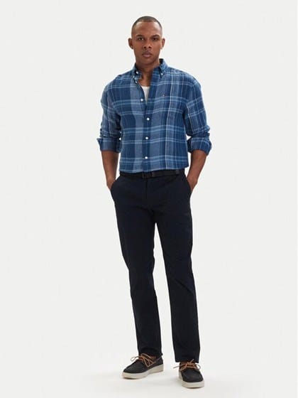 Load image into Gallery viewer, Tommy Hilfiger Linen Madras Shirt - Brisk Blue
