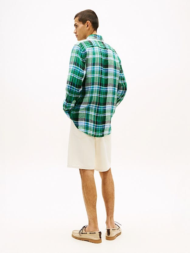 Load image into Gallery viewer, Tommy Hilfiger Linen Madras Shirt - Nouveau Green
