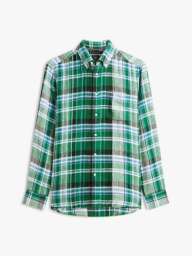 Load image into Gallery viewer, Tommy Hilfiger Linen Madras Shirt - Nouveau Green
