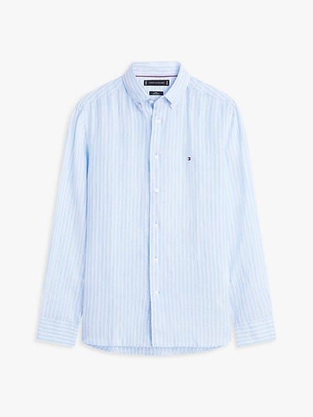 Load image into Gallery viewer, Tommy Hilfiger Linen Bengal Cloudy Blue Stripe Shirt
