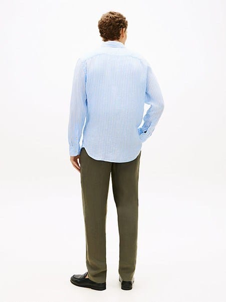 Load image into Gallery viewer, Tommy Hilfiger Linen Bengal Cloudy Blue Stripe Shirt
