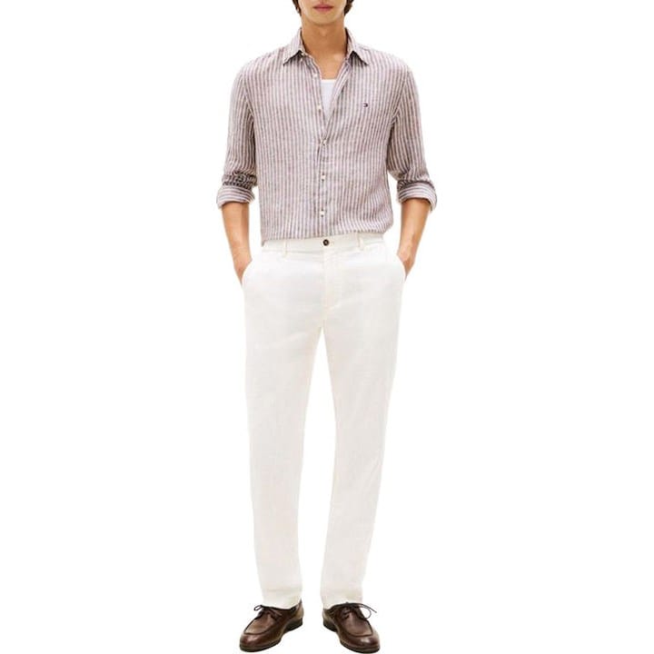 Load image into Gallery viewer, Tommy Hilfiger Linen Bengal Legacy Brown Stripe Shirt
