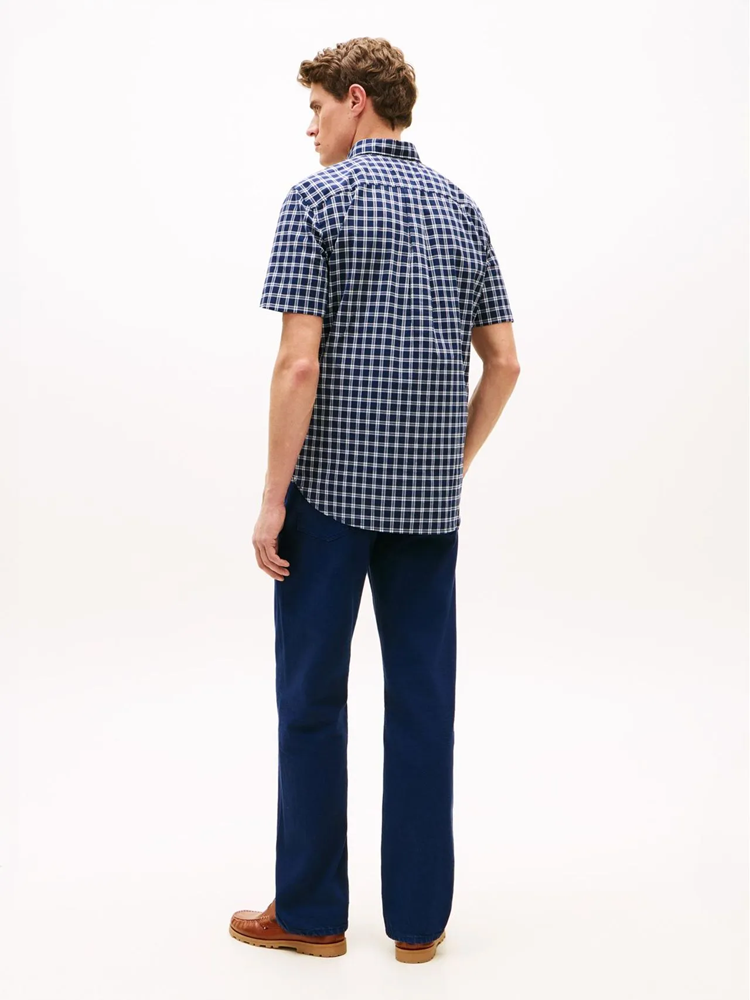 Load image into Gallery viewer, Tommy Hilfiger Mens Regular Fit Short Sleeve Plaid Shirt
