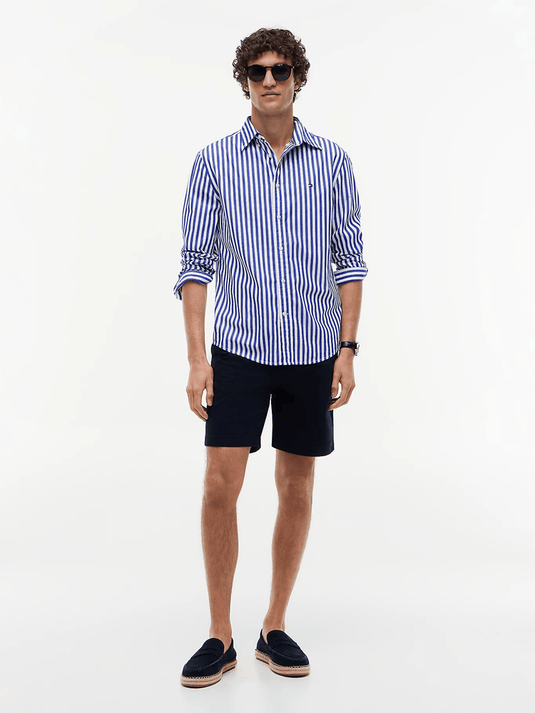 Tommy Hilfiger Mens TH Flex Regular Fit Stripe Poplin Shirt