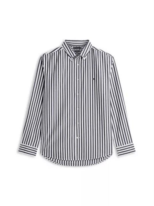 Tommy Hilfiger Mens TH Flex Regular Fit Stripe Poplin Shirt