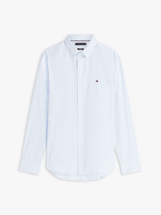 Tommy Hilfiger Mens TH Flex Regular Fit Gingham Check Poplin Shirt