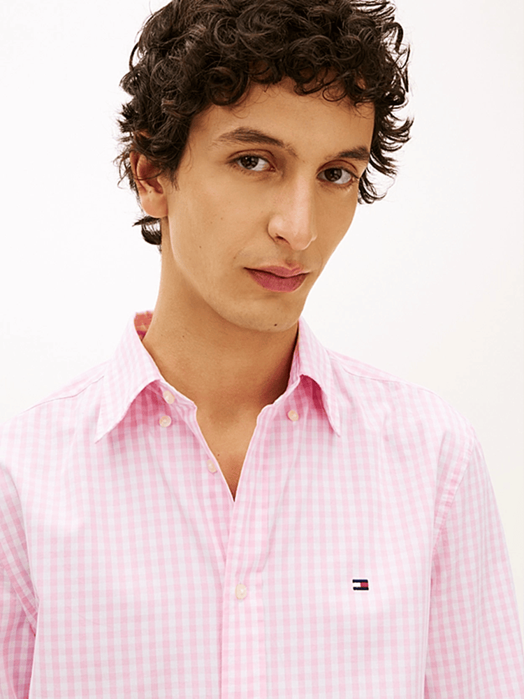 Load image into Gallery viewer, Tommy Hilfiger Mens TH Flex Regular Fit Gingham Check Poplin Shirt

