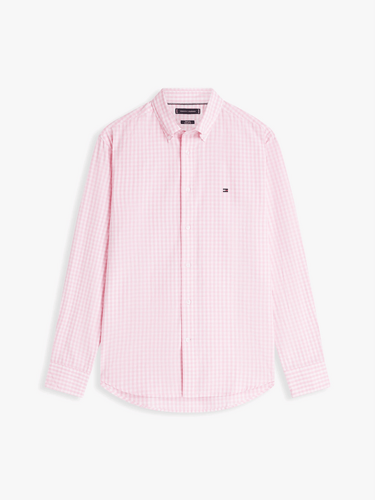Tommy Hilfiger Mens TH Flex Regular Fit Gingham Check Poplin Shirt