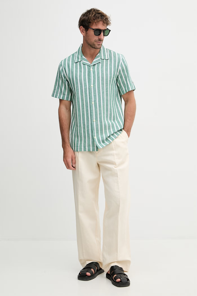 Load image into Gallery viewer, Tommy Hilfiger Mens Short Sleeve Linen Stripe Shirt
