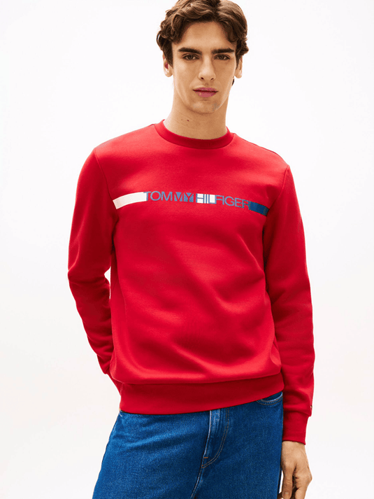 Tommy Hilfiger Mens Brand Stripe Sweatshirt