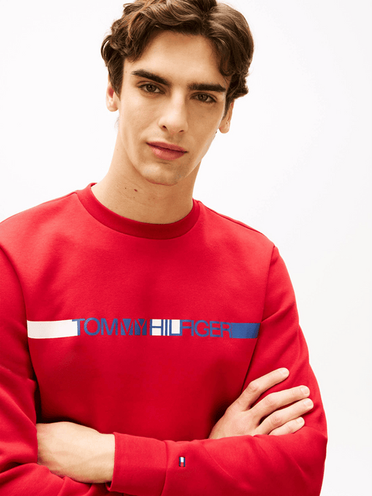 Tommy Hilfiger Mens Brand Stripe Sweatshirt