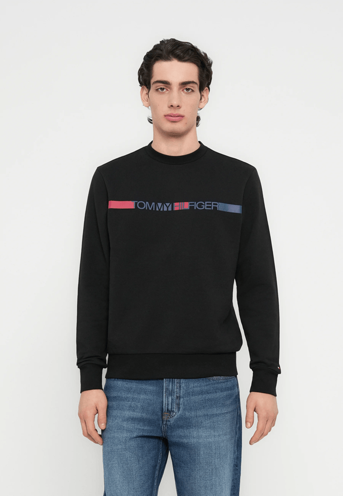 Load image into Gallery viewer, Tommy Hilfiger Mens Brand Stripe Sweatshirt
