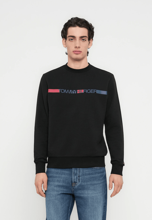 Tommy Hilfiger Mens Brand Stripe Sweatshirt