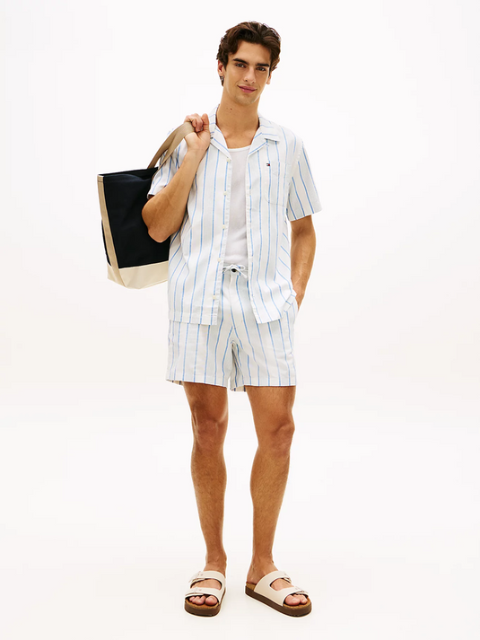 Tommy Hilfiger Mens Regular Fit Cuban Collar Short Sleeve Shirt