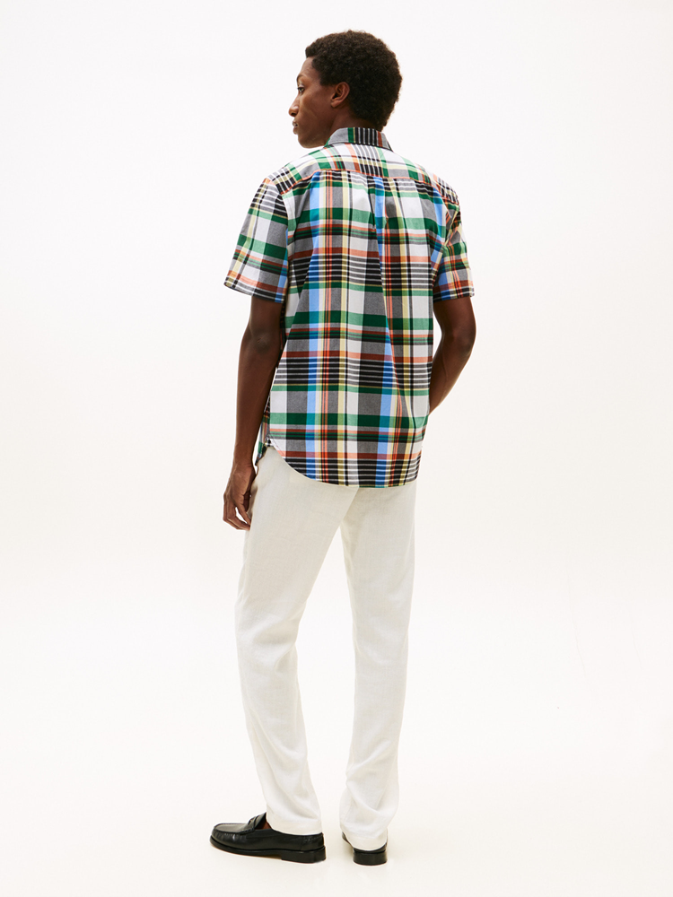 Load image into Gallery viewer, Tommy Hilfiger Mens Flex Poplin Multi Check Short Sleeve Shirt
