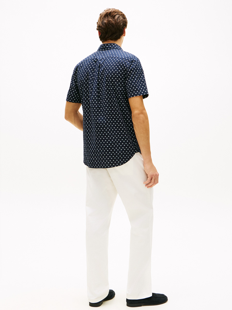 Load image into Gallery viewer, Tommy Hilfiger Mens Flex Poplin Printed Short Sleeve Shirt
