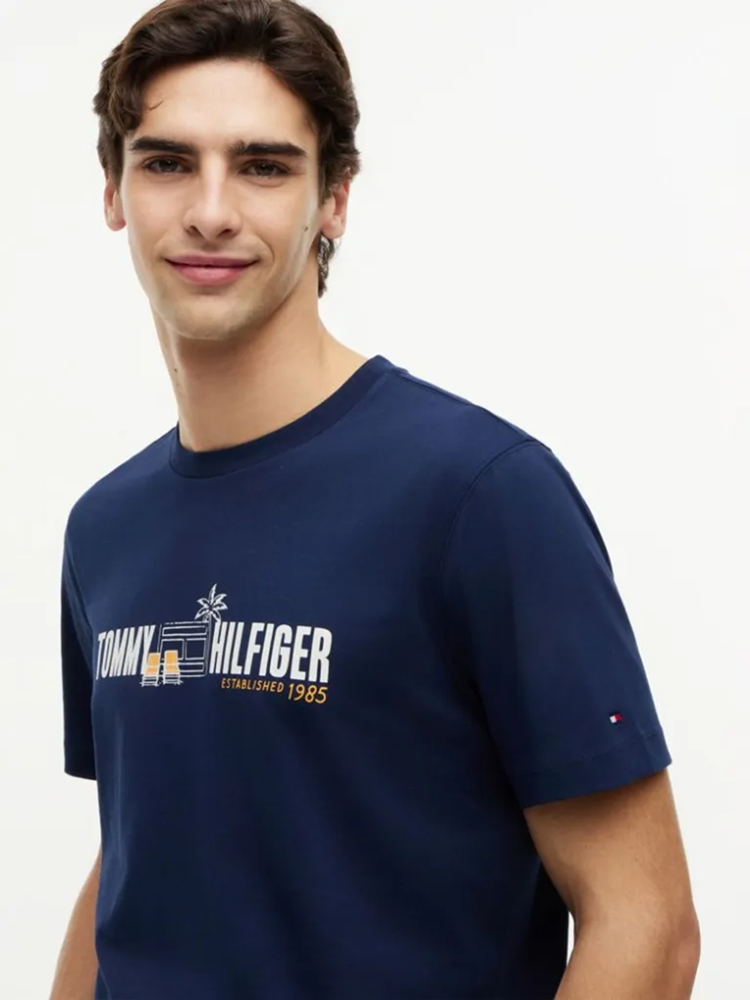 Load image into Gallery viewer, Tommy Hilfiger Mens Logo Graphic Jersey T-Shirt
