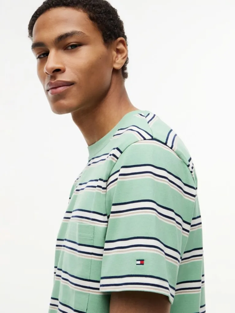Load image into Gallery viewer, Tommy Hilfiger Mens Mixed Stripe Relaxed Jersey T-Shirt
