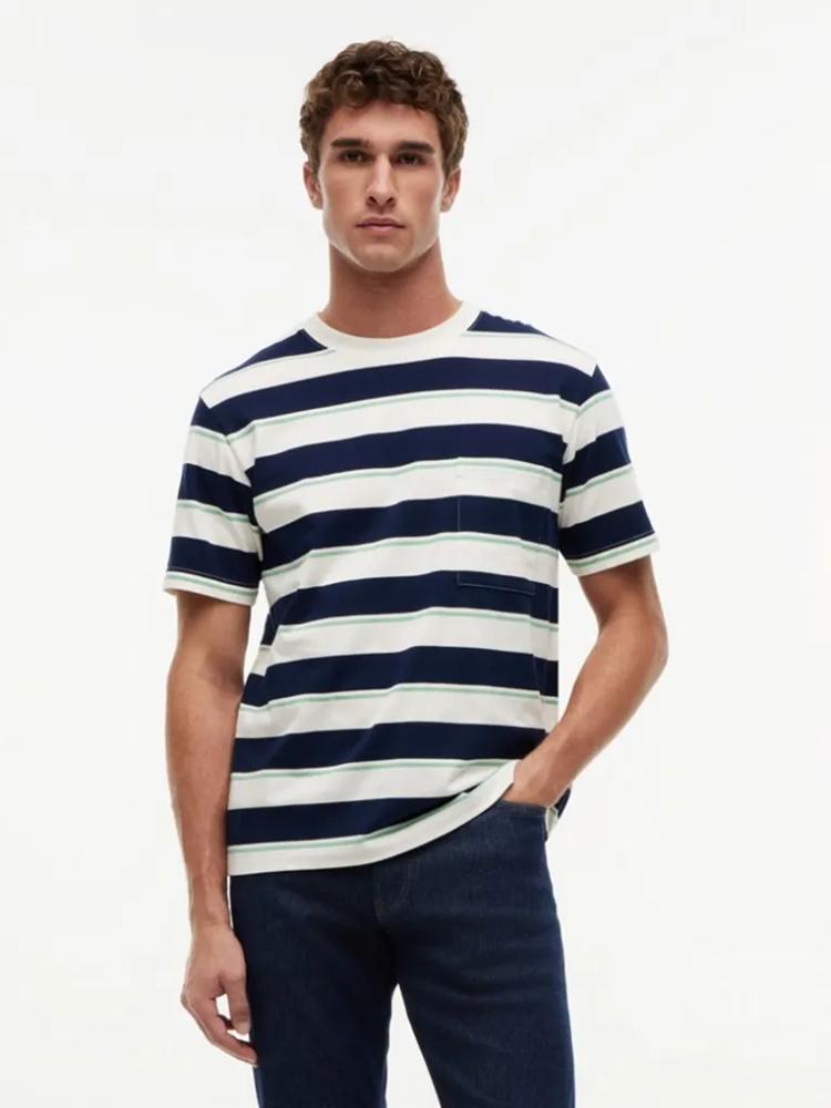 Load image into Gallery viewer, Tommy Hilfiger Mens Mixed Stripe Relaxed Jersey T-Shirt
