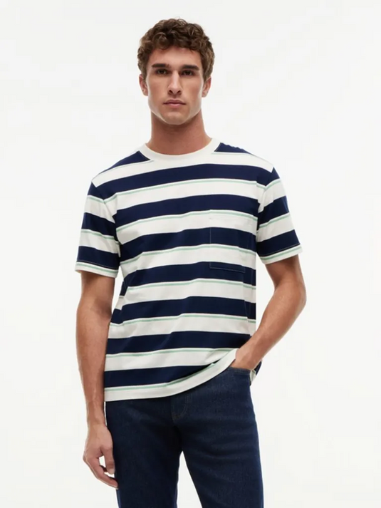 Tommy Hilfiger Mens Mixed Stripe Relaxed Jersey T-Shirt